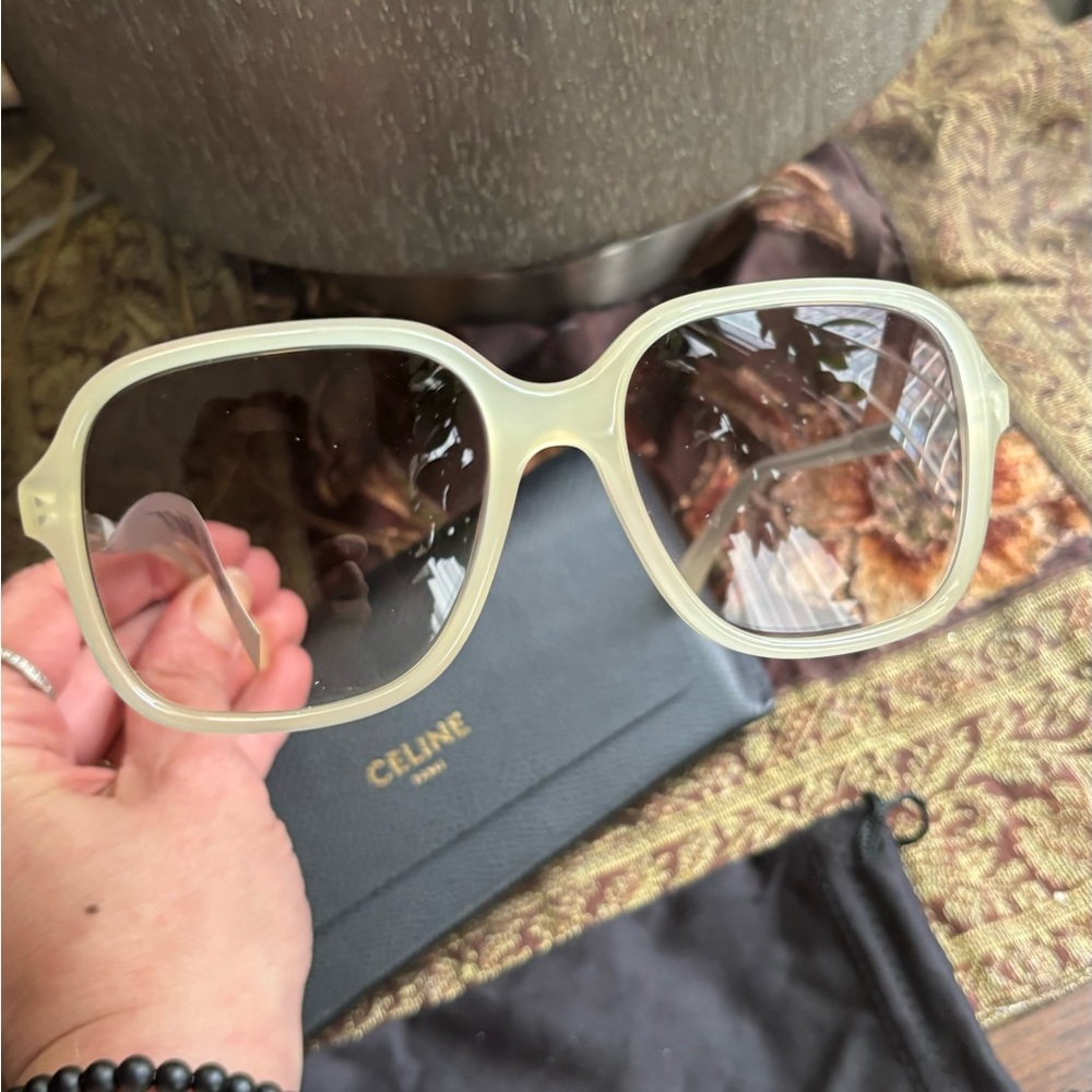 Authentic CELINE 57 2 dots Aviator Acetate gradient Sunglasses - Picture 3 of 14
